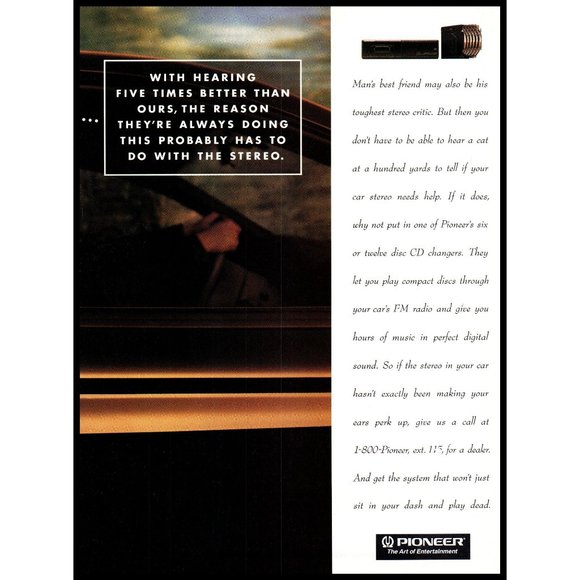 1994 Pioneer Car Stereo CD Changer 2 Page Vintage Print Ad Gold Retriever Dog - Picture 3 of 3